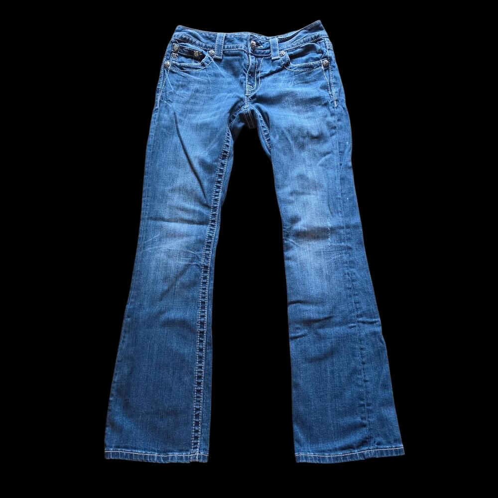 Miss Me Women's Signature Boot Cut Rhinestone Jeans, Size 27